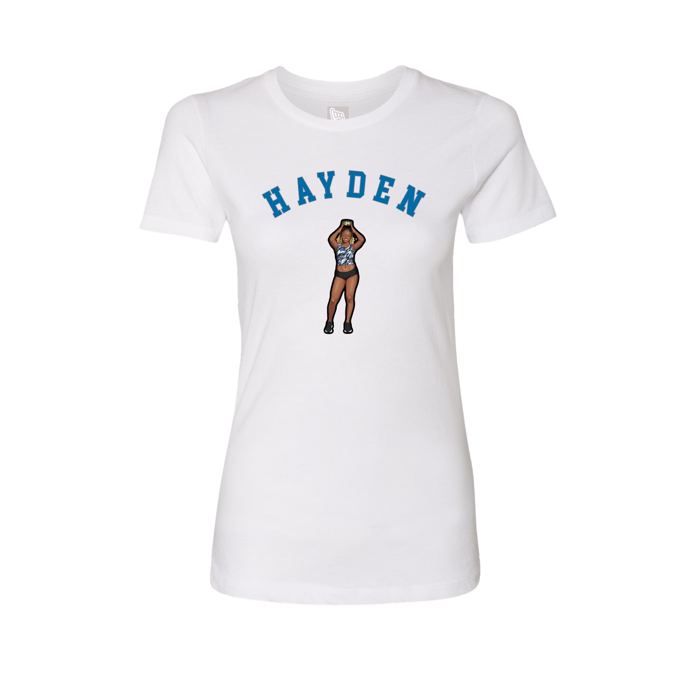Fitted Women's Tee — Shirsey Arch in White