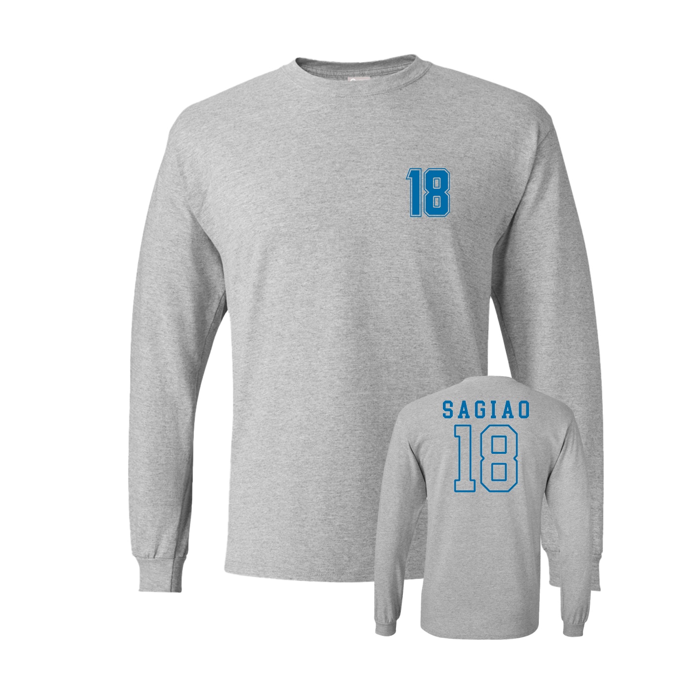 Long Sleeve Tee — Chest Back in Grey