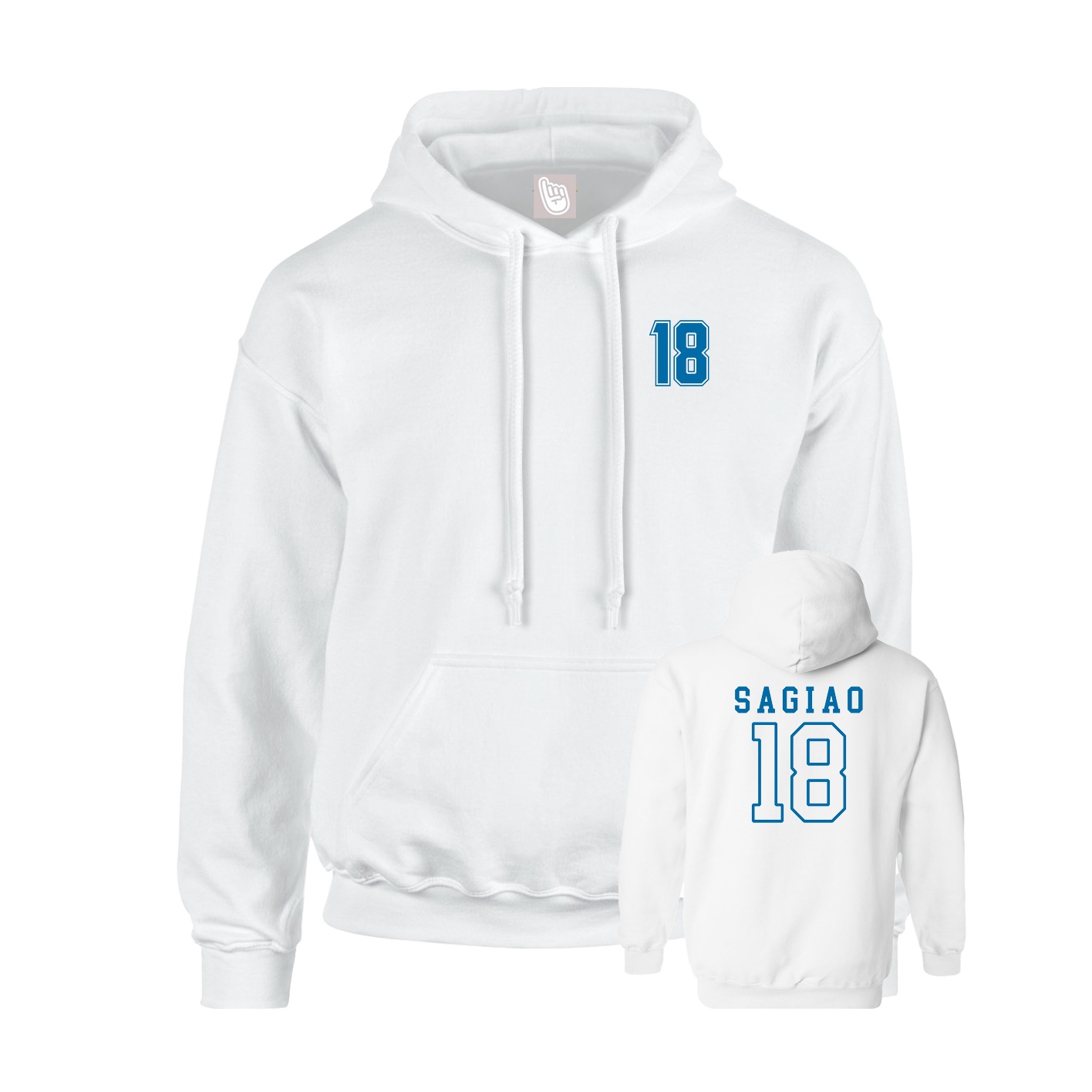 Hoodie — Chest Back in White