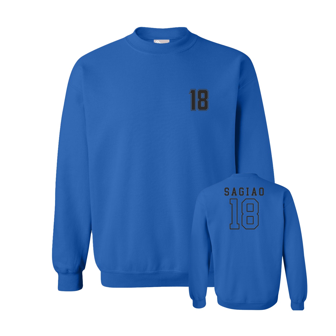 Fleece Crew — Chest Back in Royal