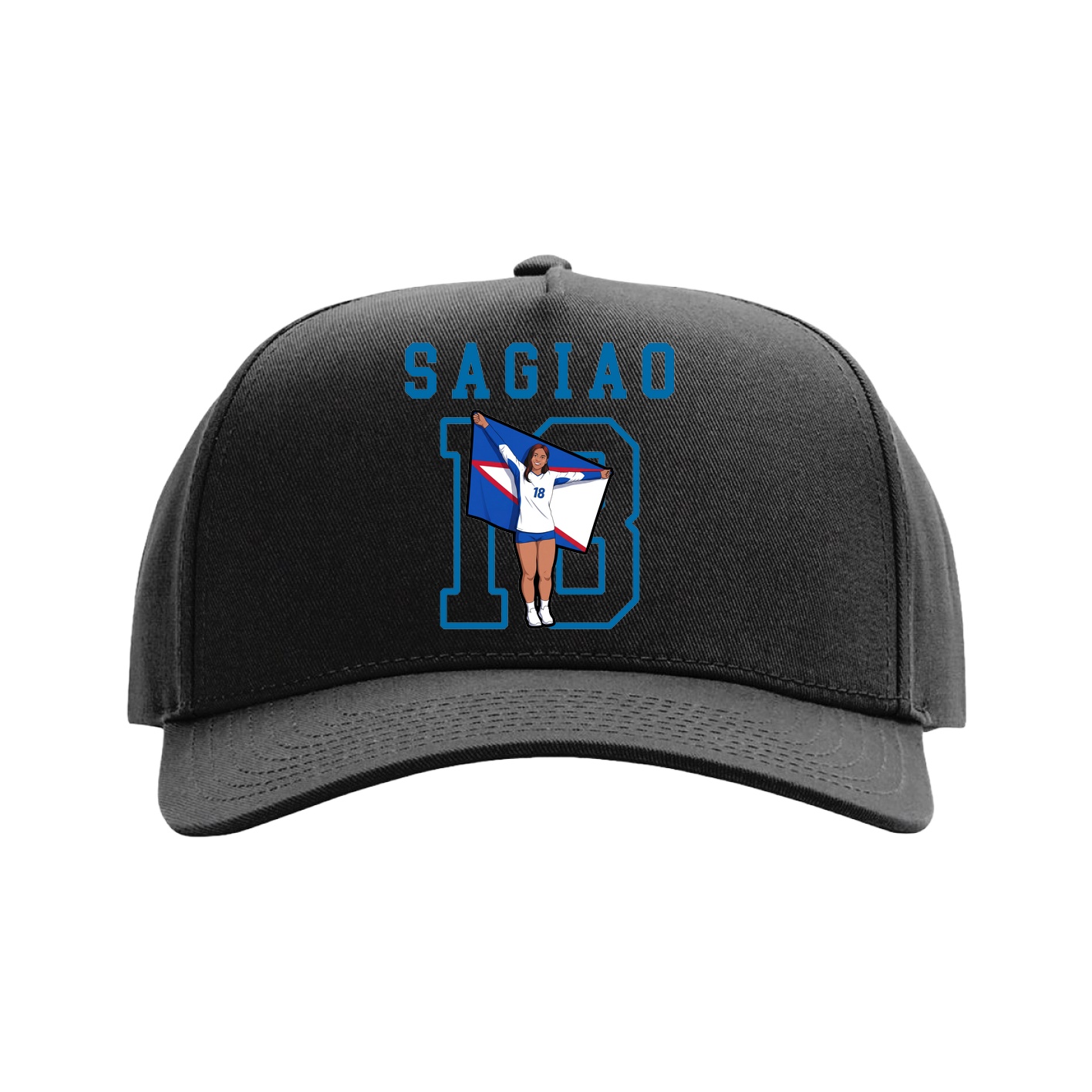 Full Fabric Five-Panel Champ Cap — Shirsey in Black