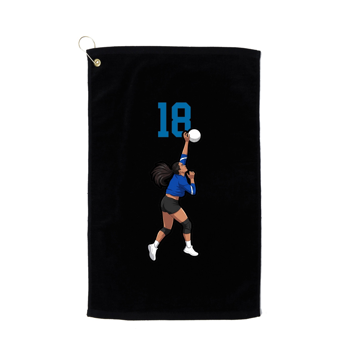 Golf Towel — Number Top in Black