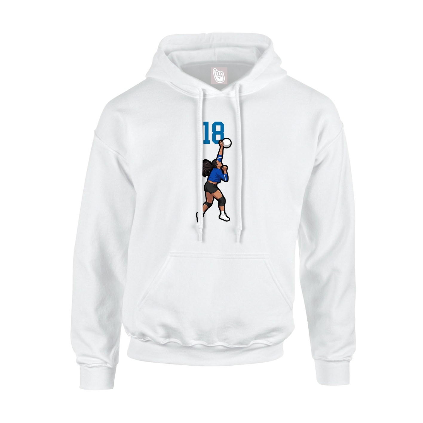 Youth Hoodie — Number Top in White