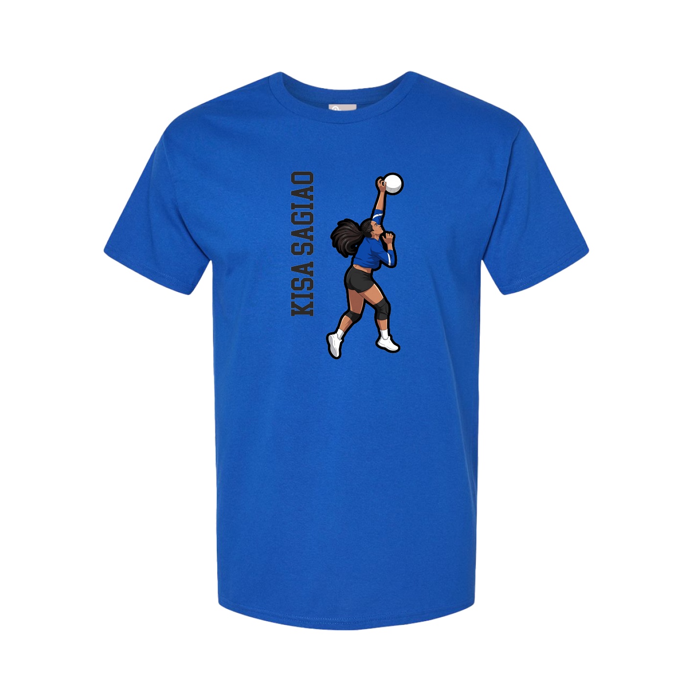 Youth Tee — Name Vertical in Royal