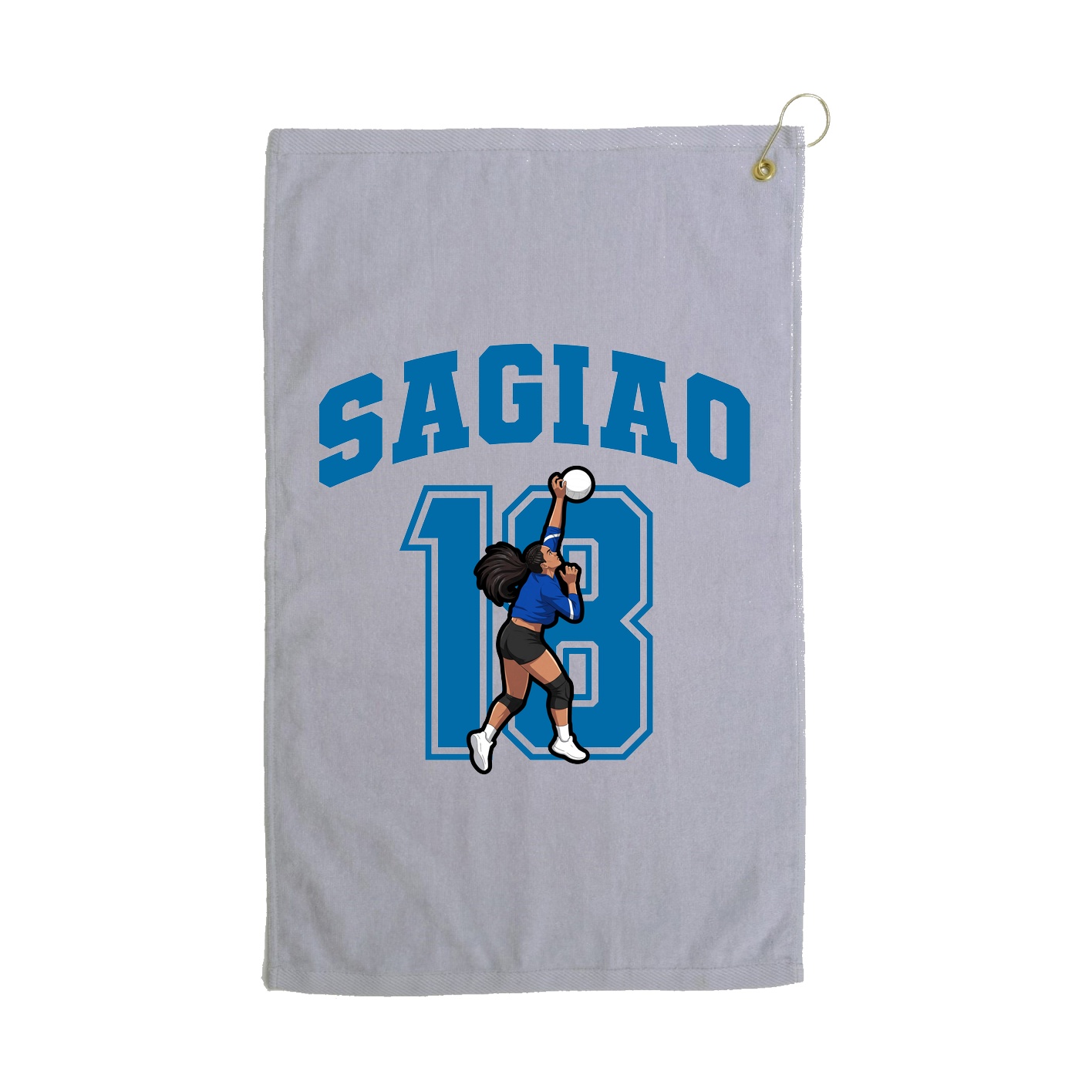 Golf Towel — Number in Grey