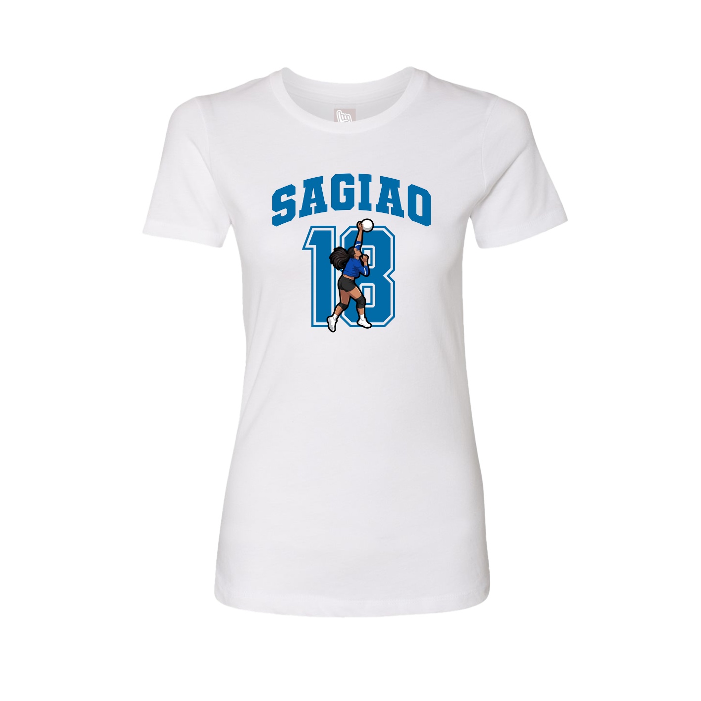 Fitted Women's Tee — Number in White