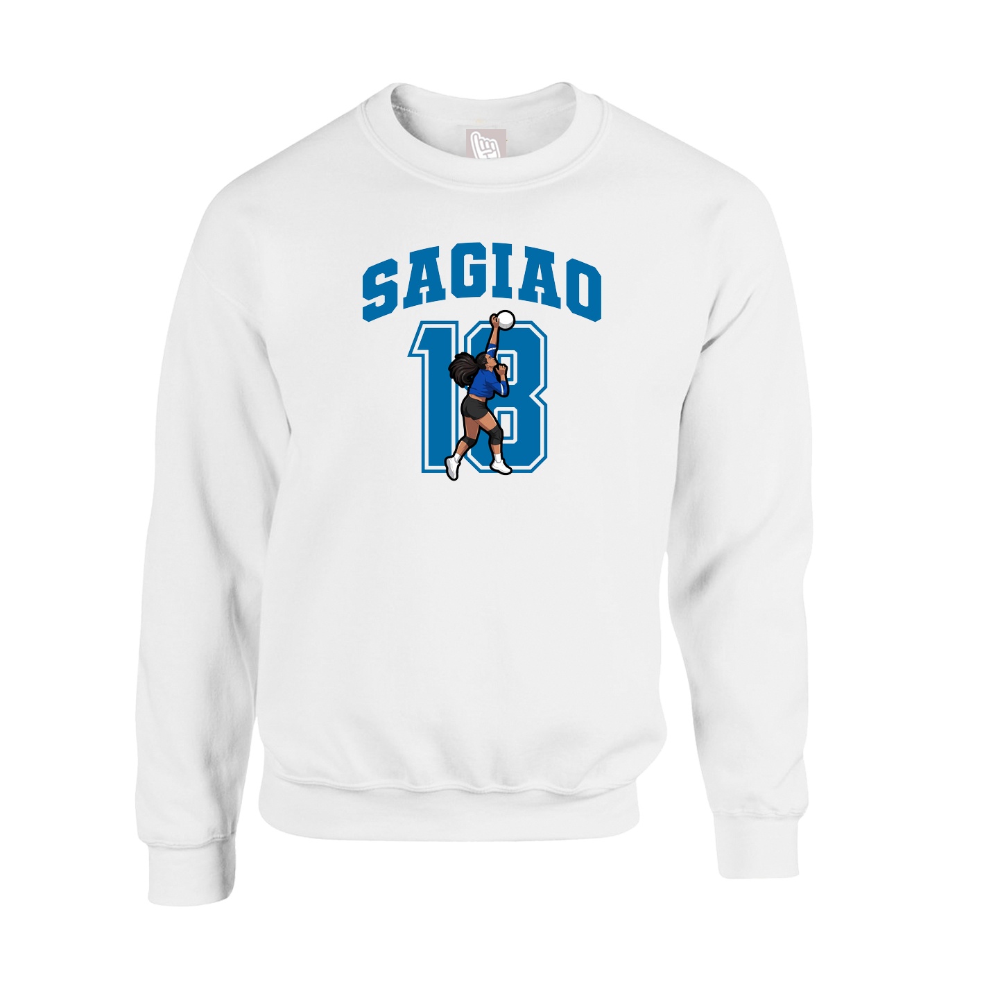 Fleece Crew — Number in White