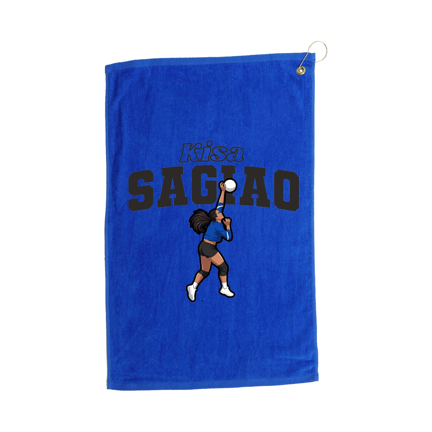 Golf Towel — Name Arch in Royal
