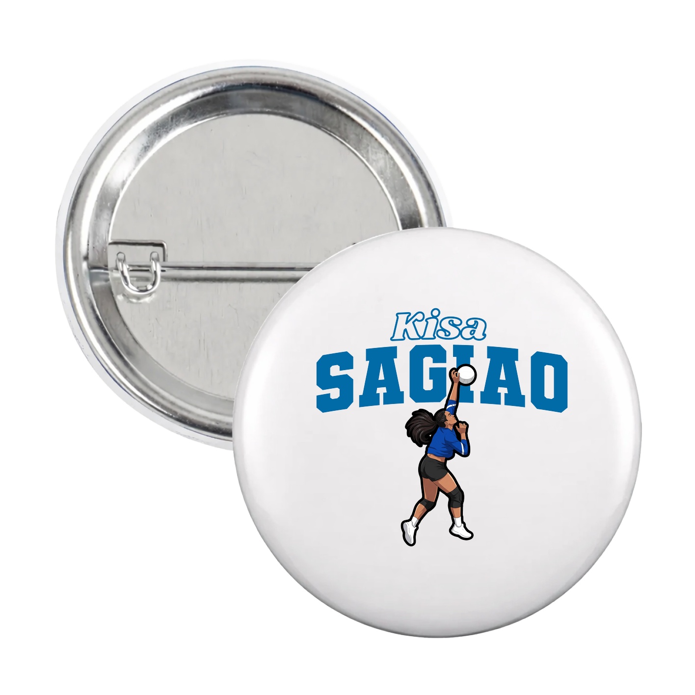 Game Day Button — Name Arch in White