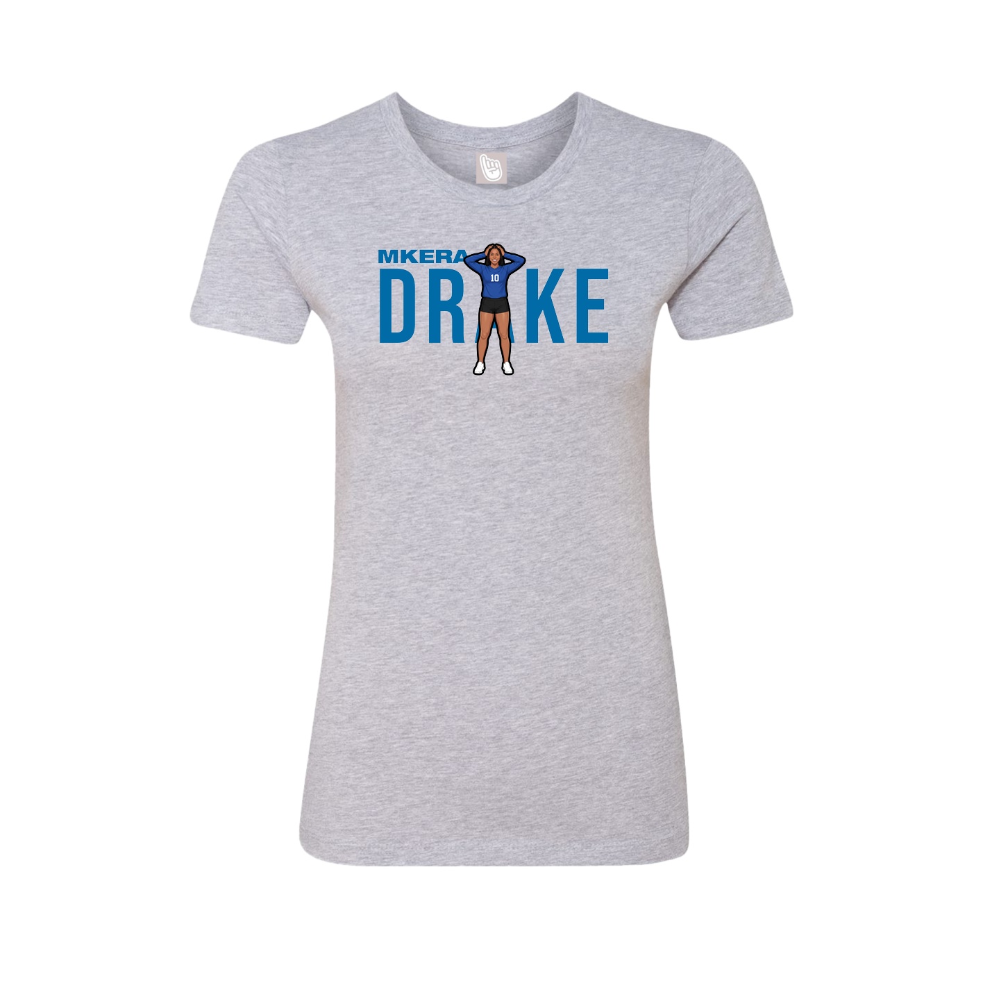 Fitted Women's Tee — Player Name in Grey
