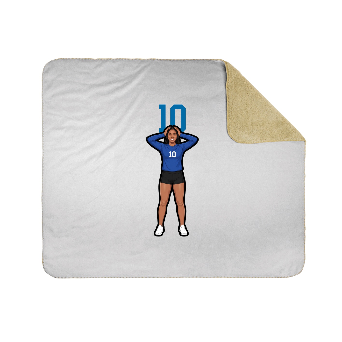 Throw Blanket — Number Top in White