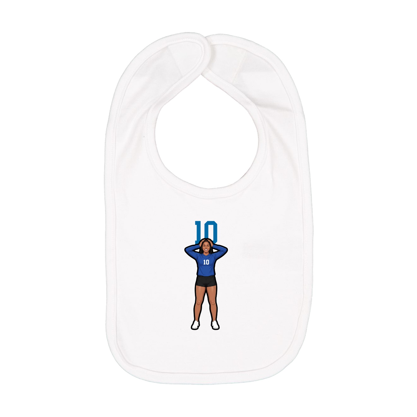 Infant Bib — Number Top in White