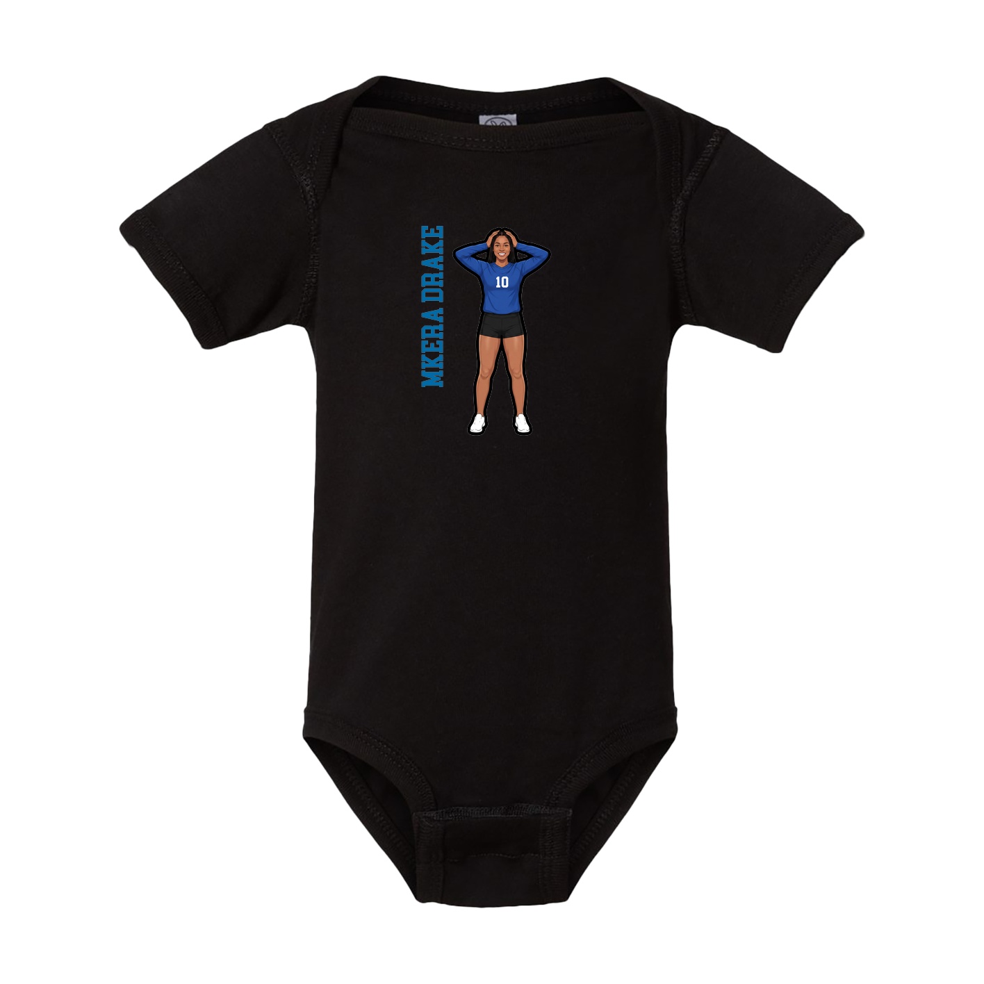 Baby Onesie — Name Vertical in Black