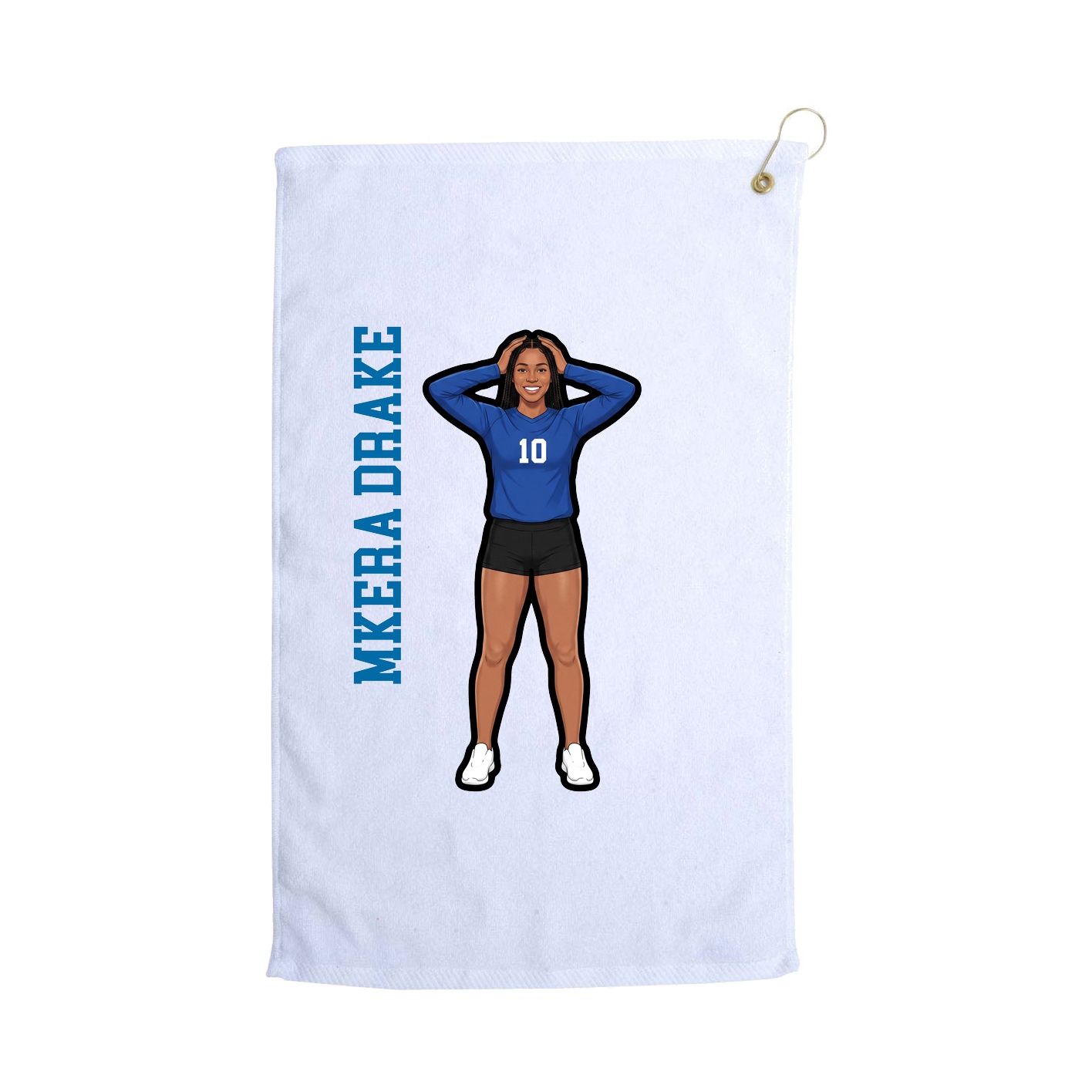 Golf Towel — Name Vertical in White