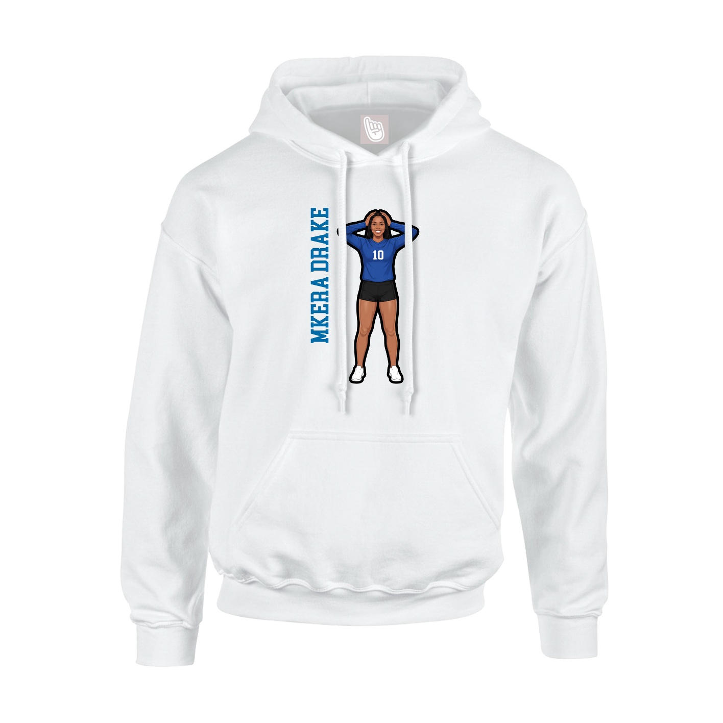 Hoodie — Name Vertical in White