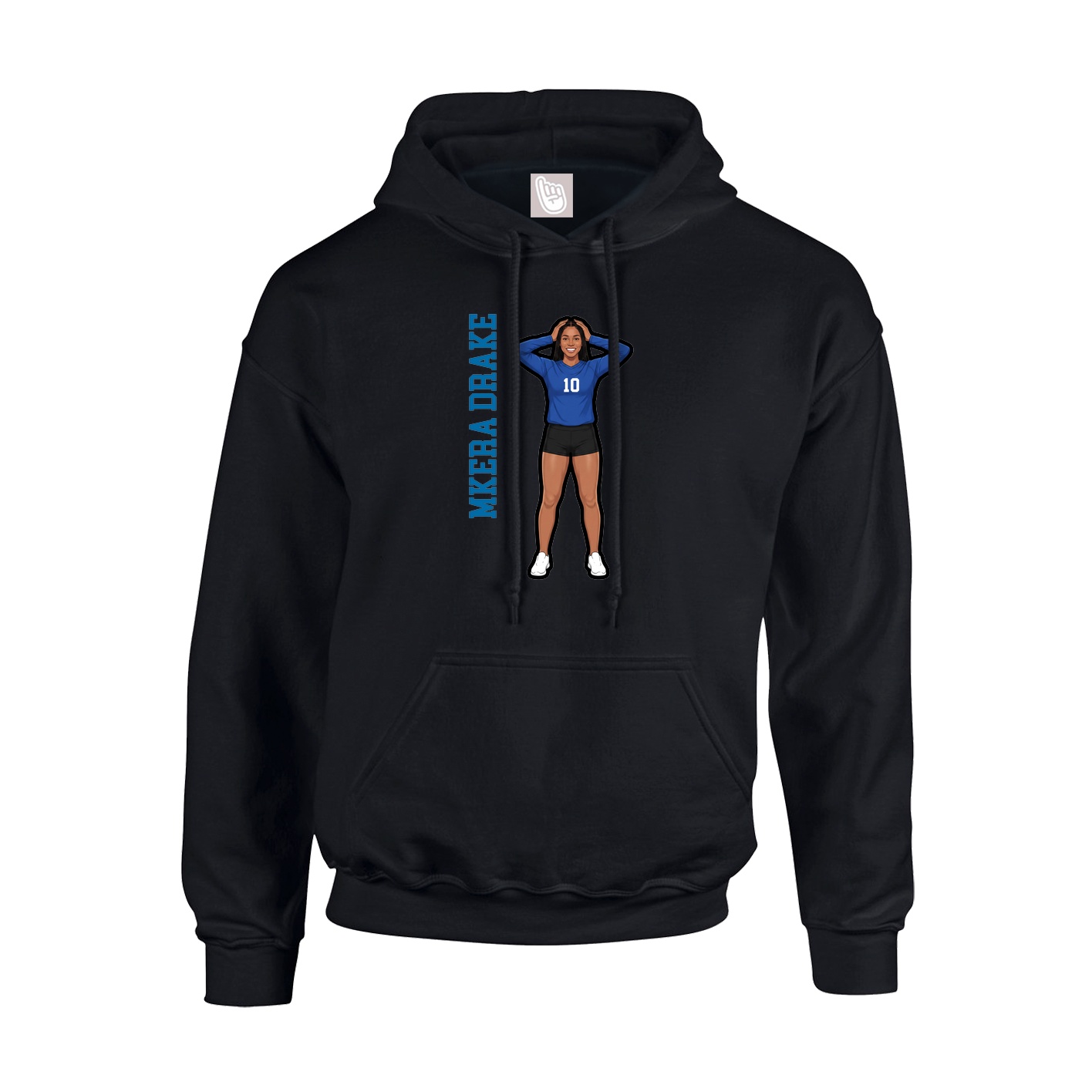 Youth Hoodie — Name Vertical in Black