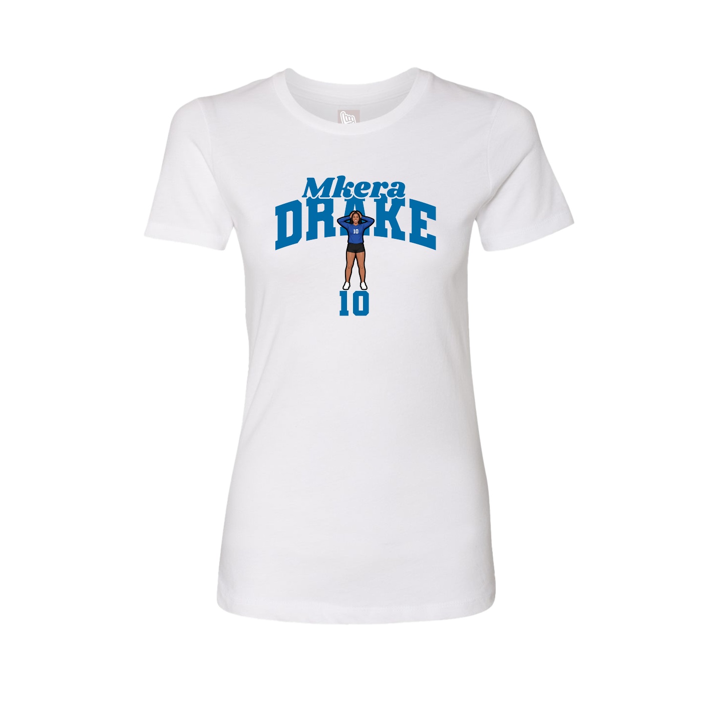 Fitted Women's Tee — Signature Arch in White