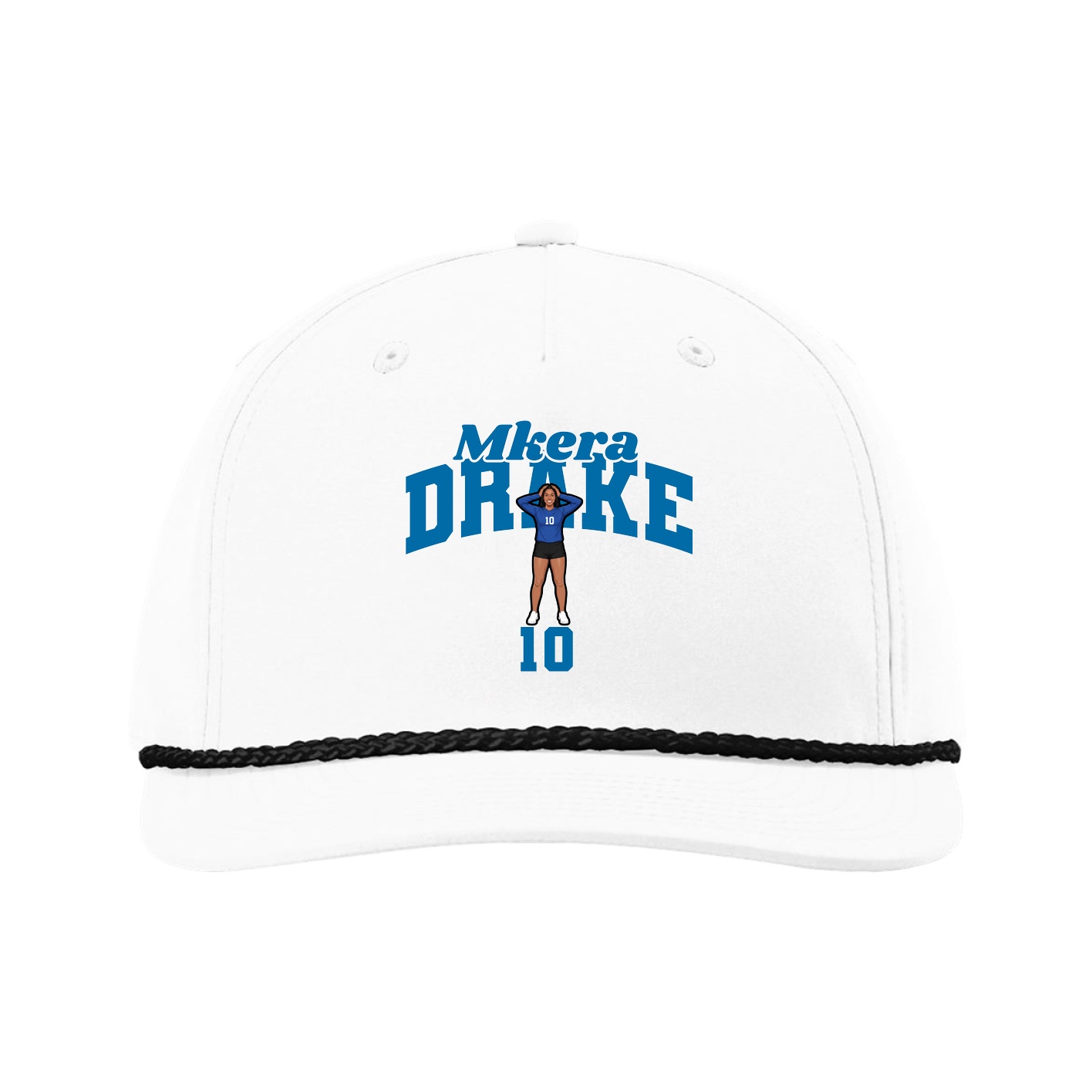 Five-Panel Classic Rope Cap — Signature Arch in White
