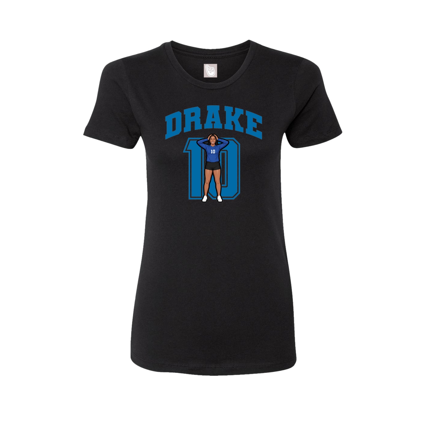 Fitted Women's Tee — Number in Black