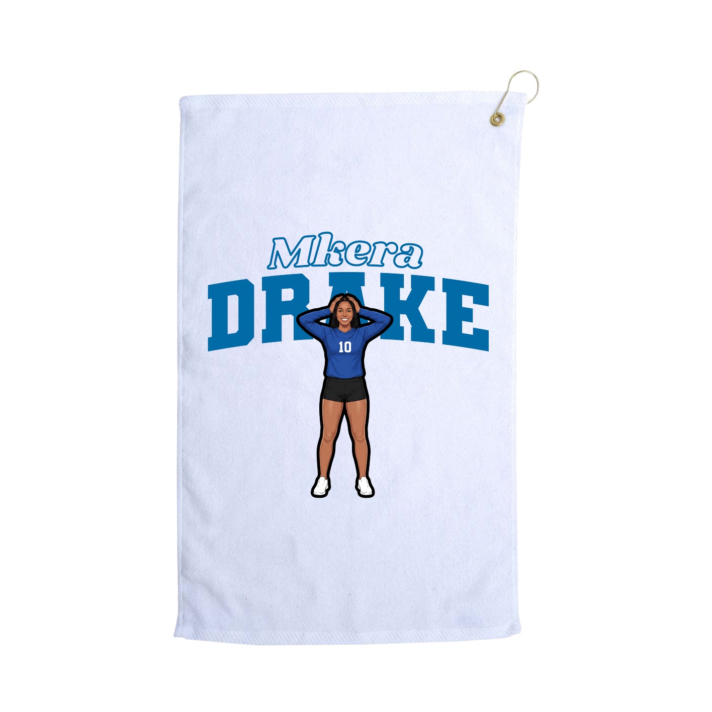 Golf Towel — Name Arch in White