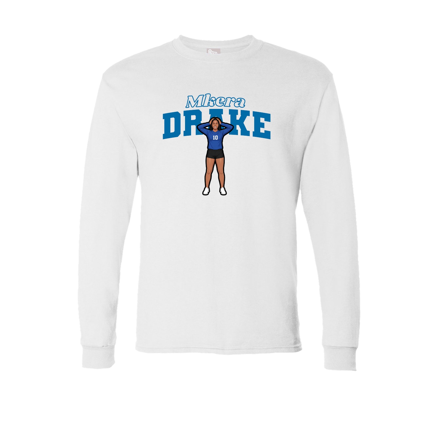 Long Sleeve Tee — Name Arch in White