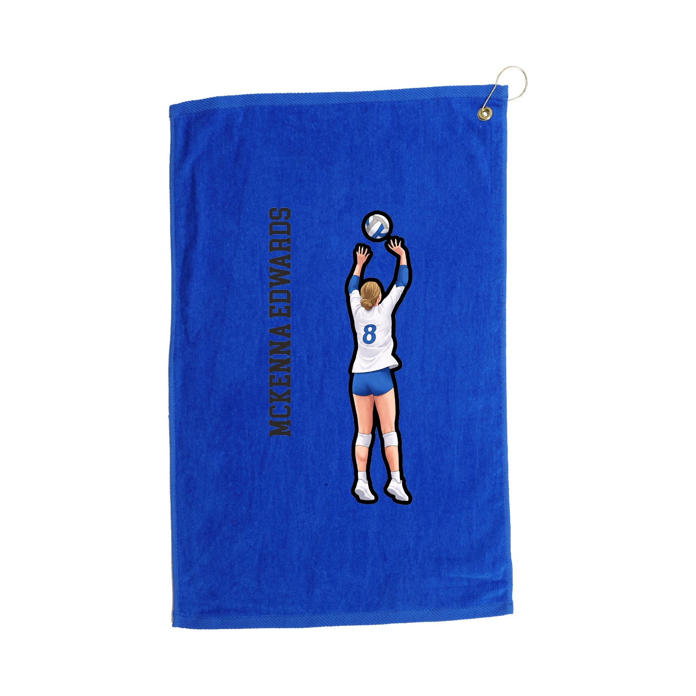 Golf Towel — Name Vertical in Royal