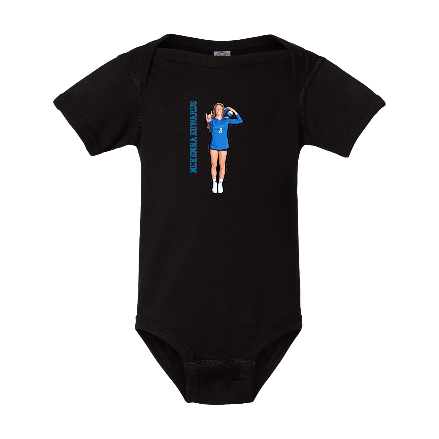 Baby Onesie — Name Vertical in Black