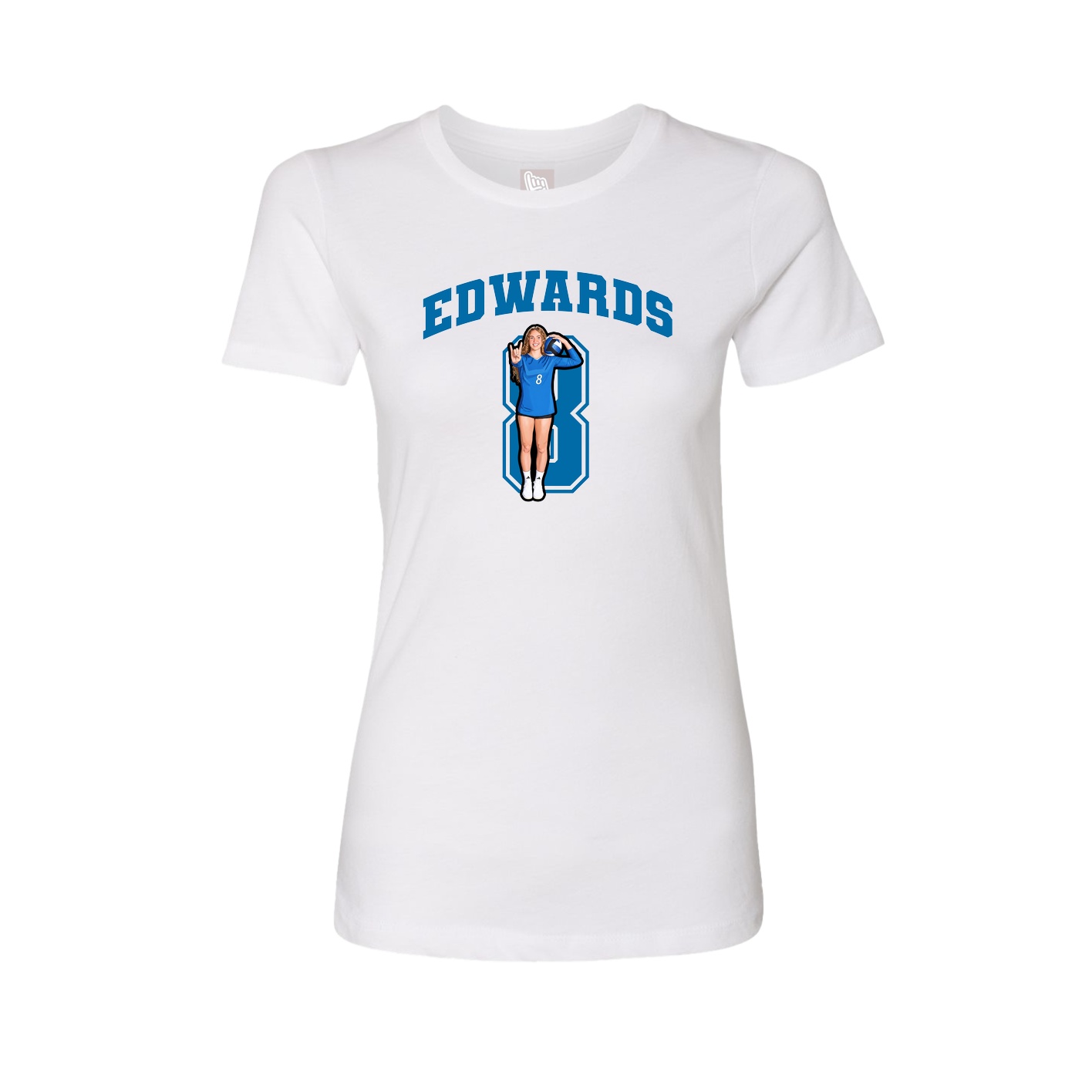 Fitted Women's Tee — Number in White