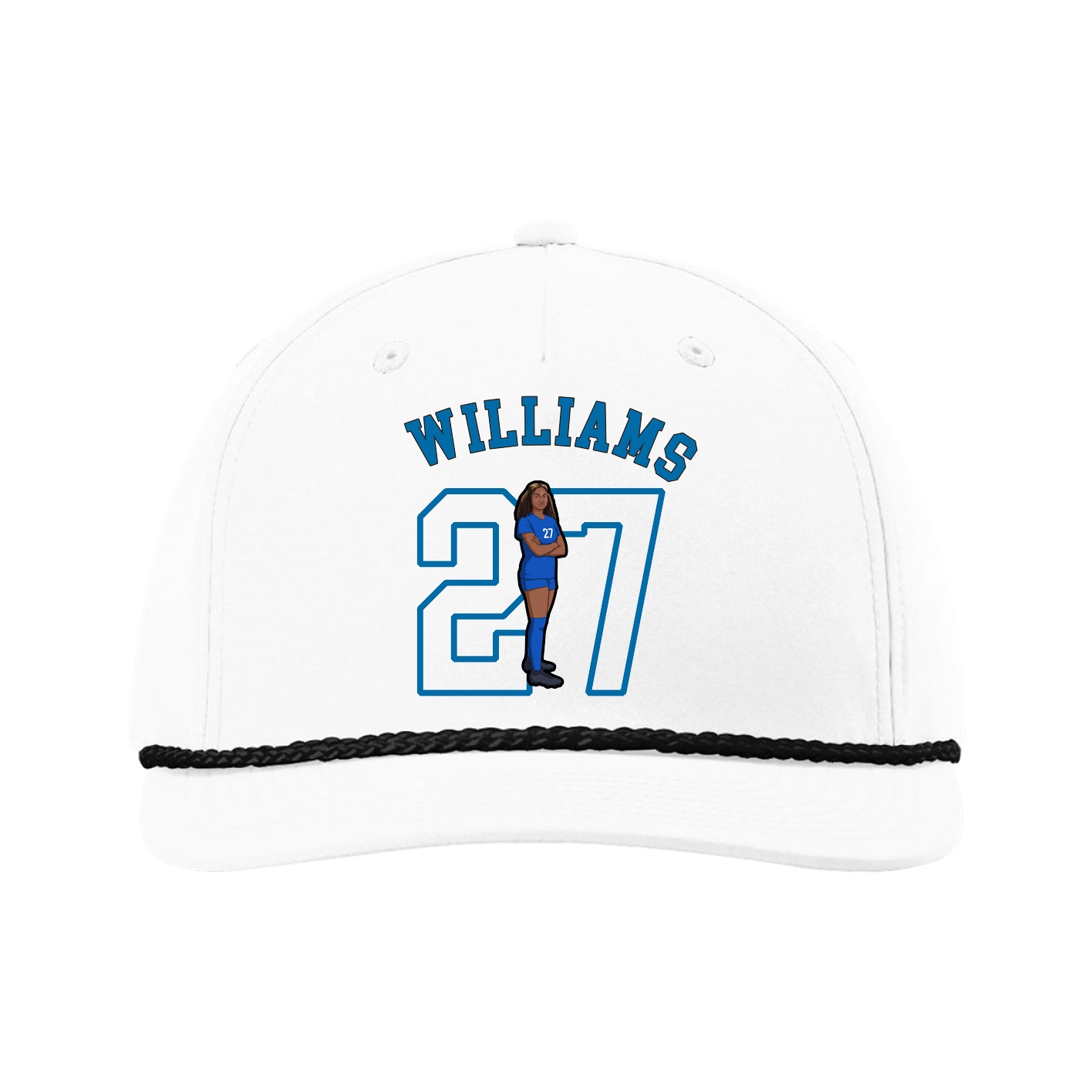 Five-Panel Classic Rope Cap — Shirsey Arch in White
