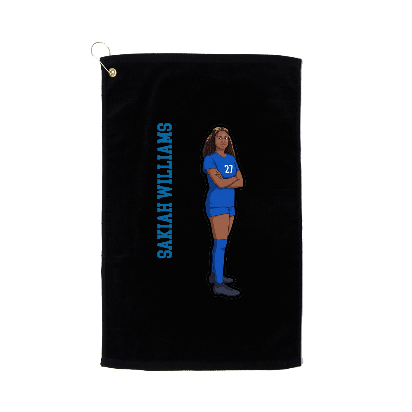 Golf Towel — Name Vertical in Black