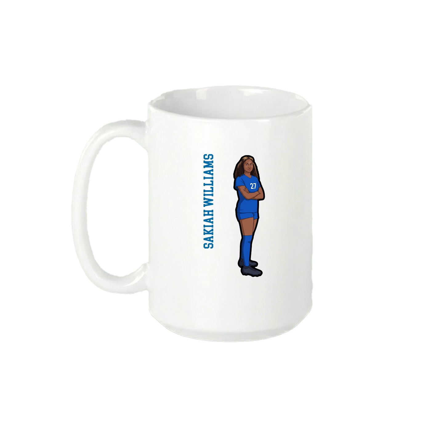 15oz Coffee Mug — Name Vertical in White
