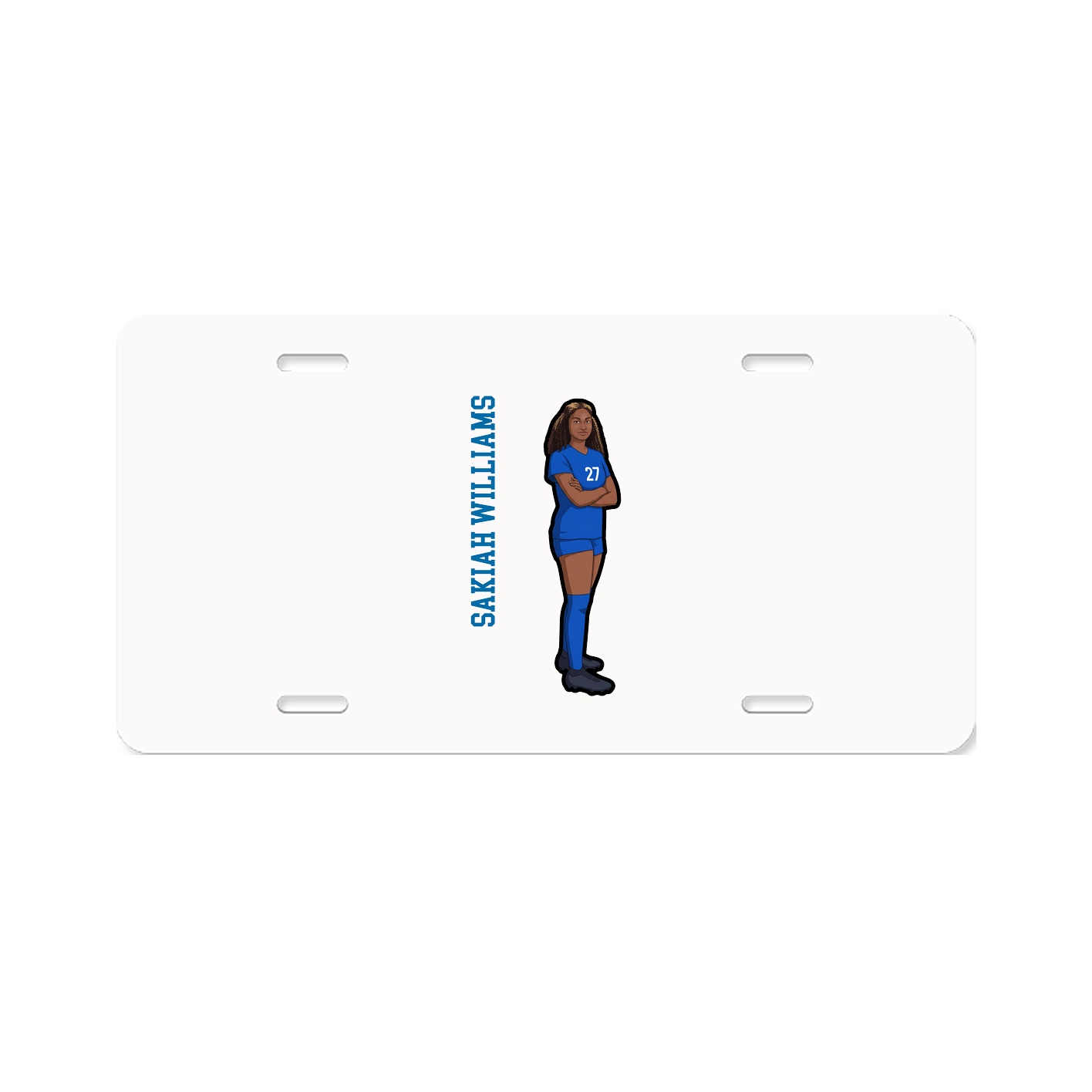 License Plate — Name Vertical in Classic