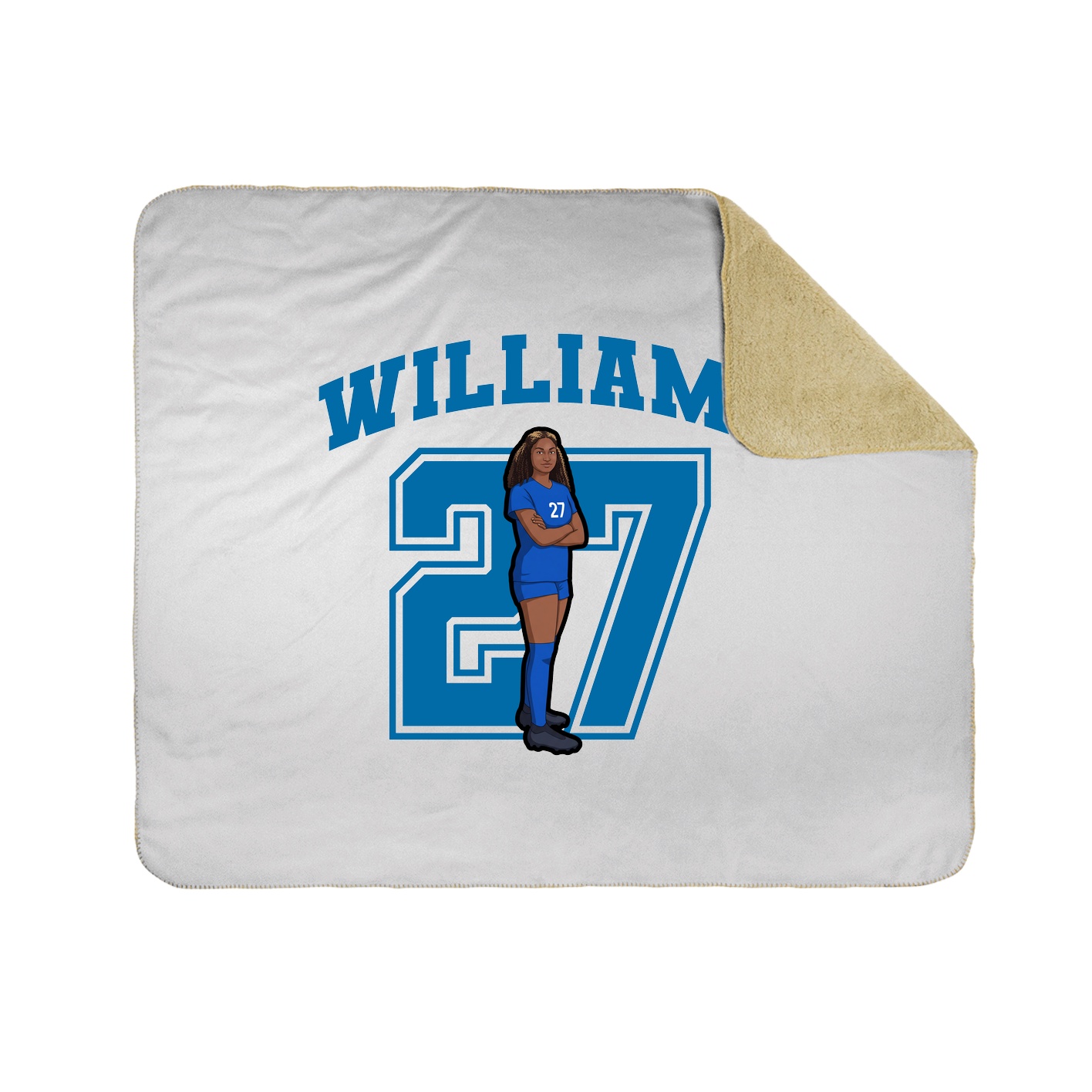 Throw Blanket — Number in White