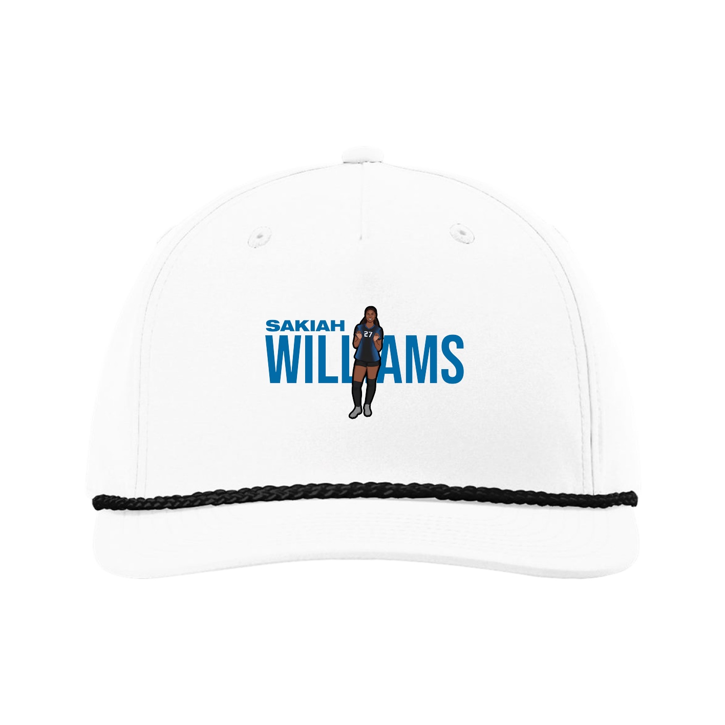 Five-Panel Classic Rope Cap — Player Name in White