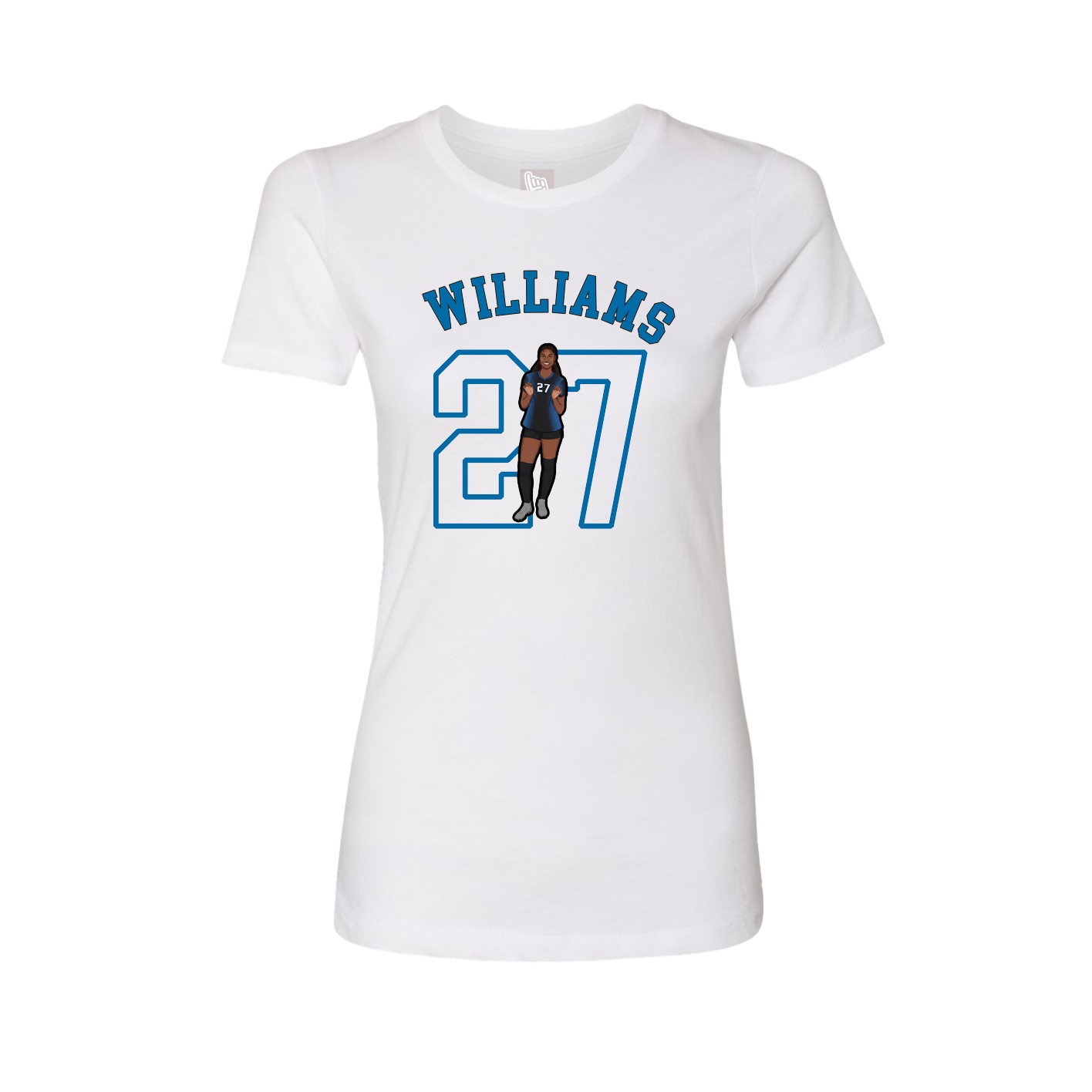 Fitted Women's Tee — Shirsey Arch in White