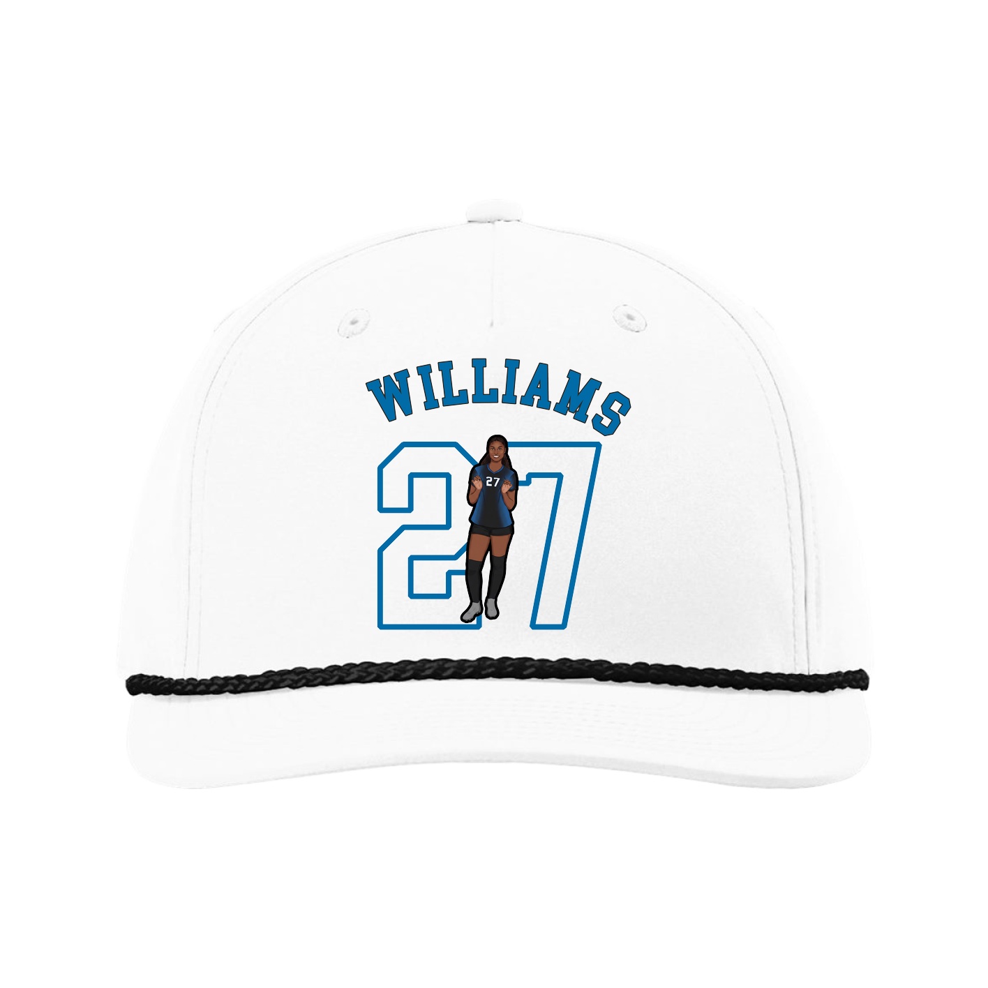 Five-Panel Classic Rope Cap — Shirsey Arch in White