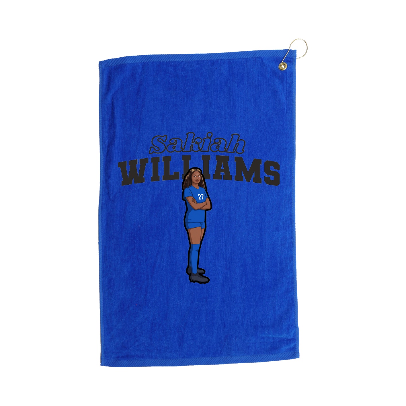 Golf Towel — Name Arch in Royal