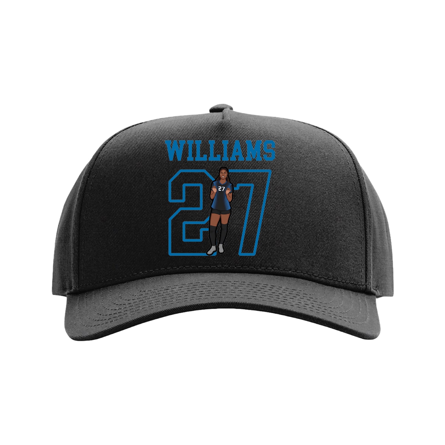 Full Fabric Five-Panel Champ Cap — Shirsey in Black