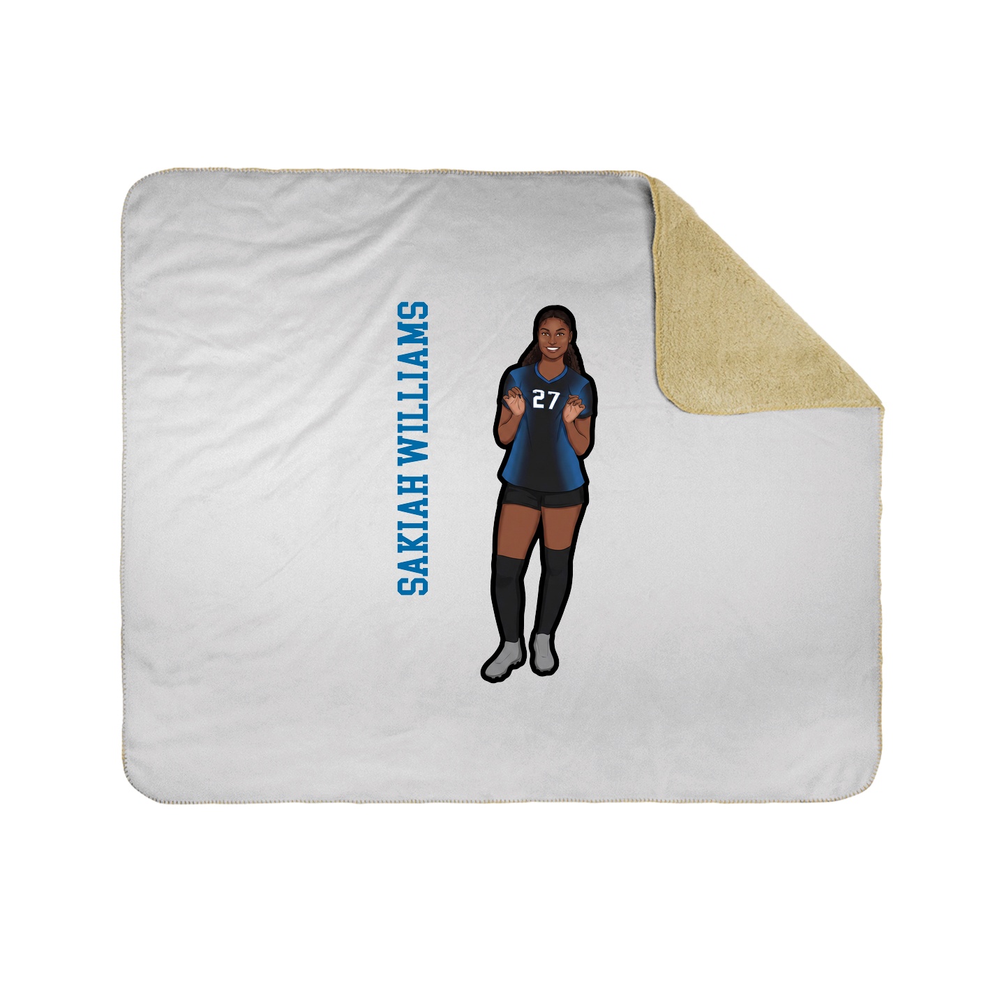 Throw Blanket — Name Vertical in White