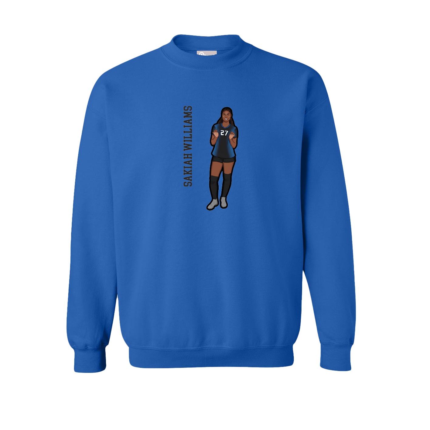 Fleece Crew — Name Vertical in Royal