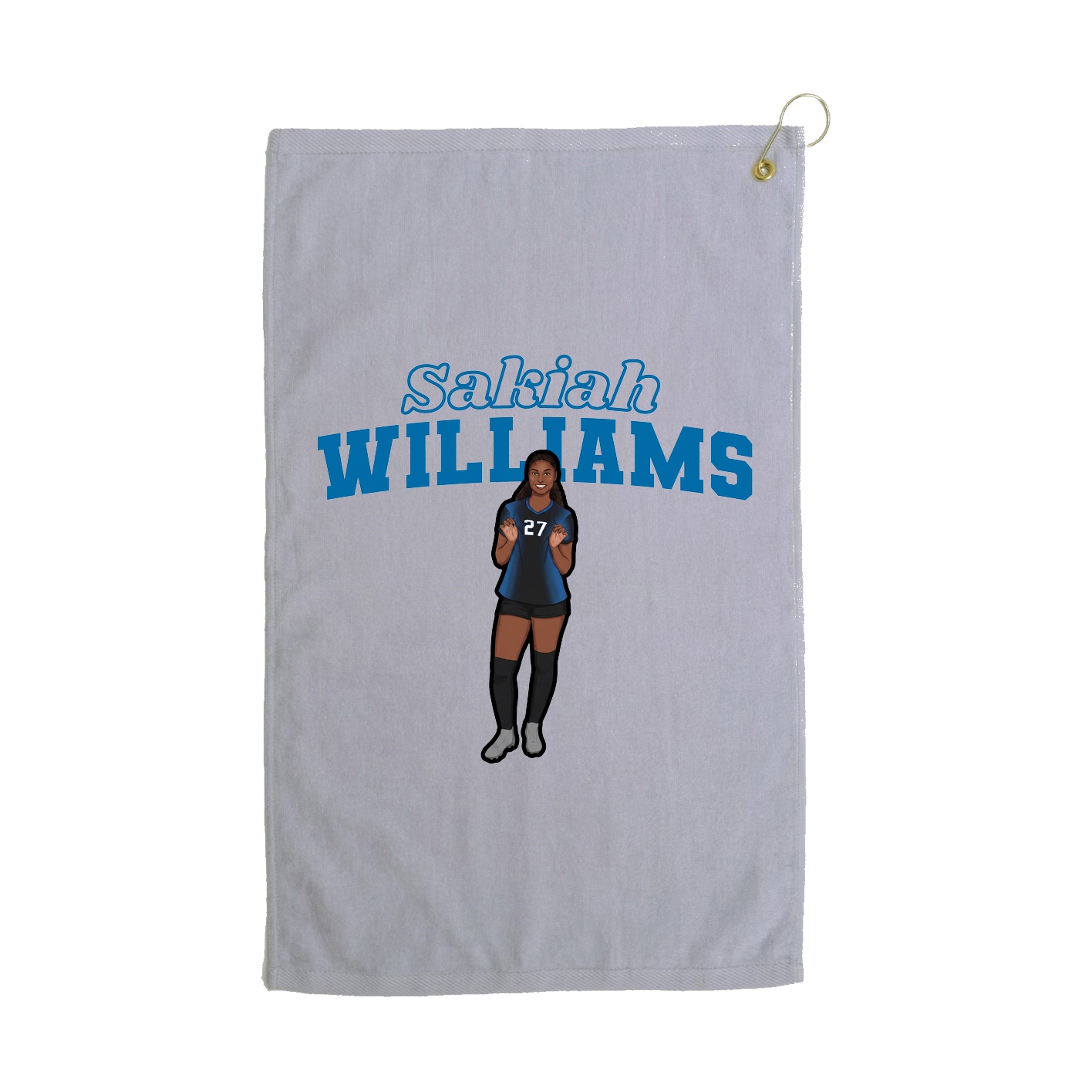 Golf Towel — Name Arch in Grey