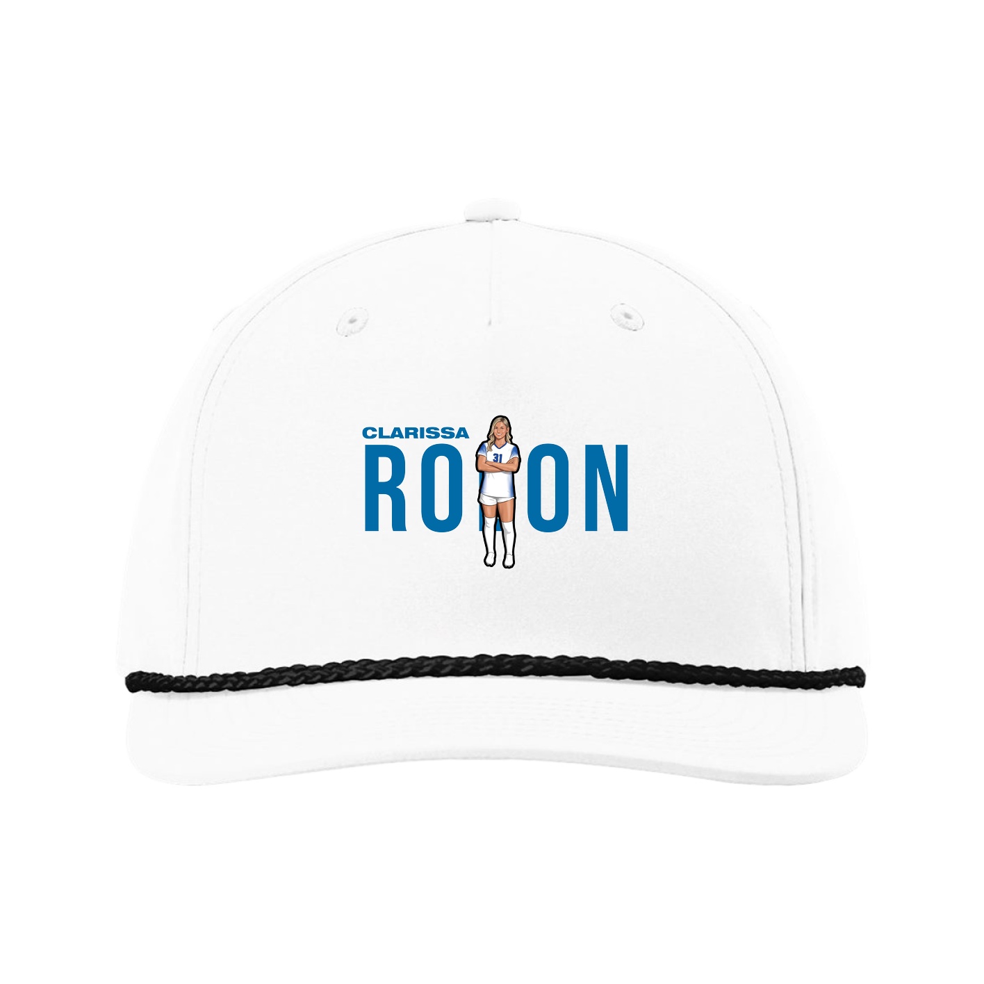 Five-Panel Classic Rope Cap — Player Name in White