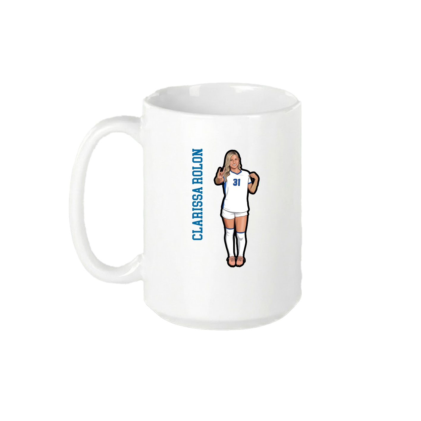 15oz Coffee Mug — Name Vertical in White