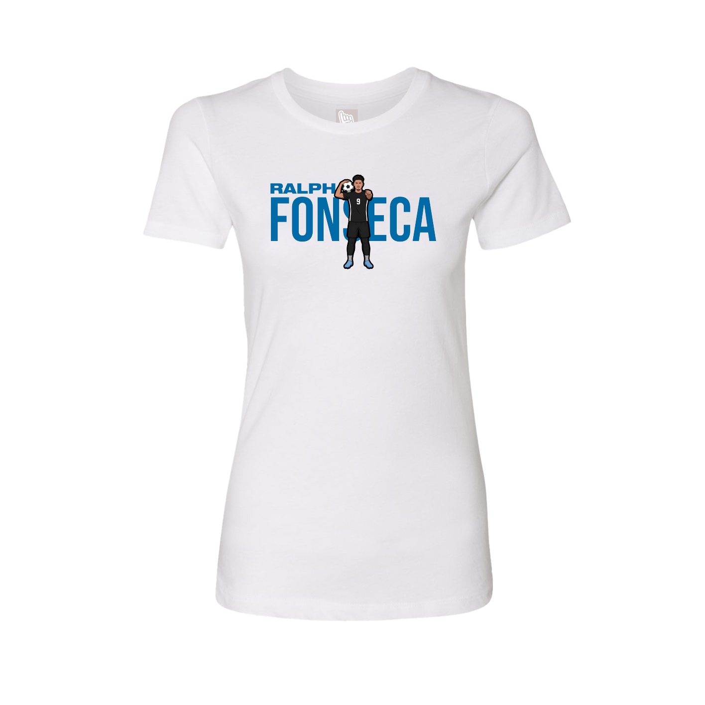 Fitted Women's Tee — Player Name in White