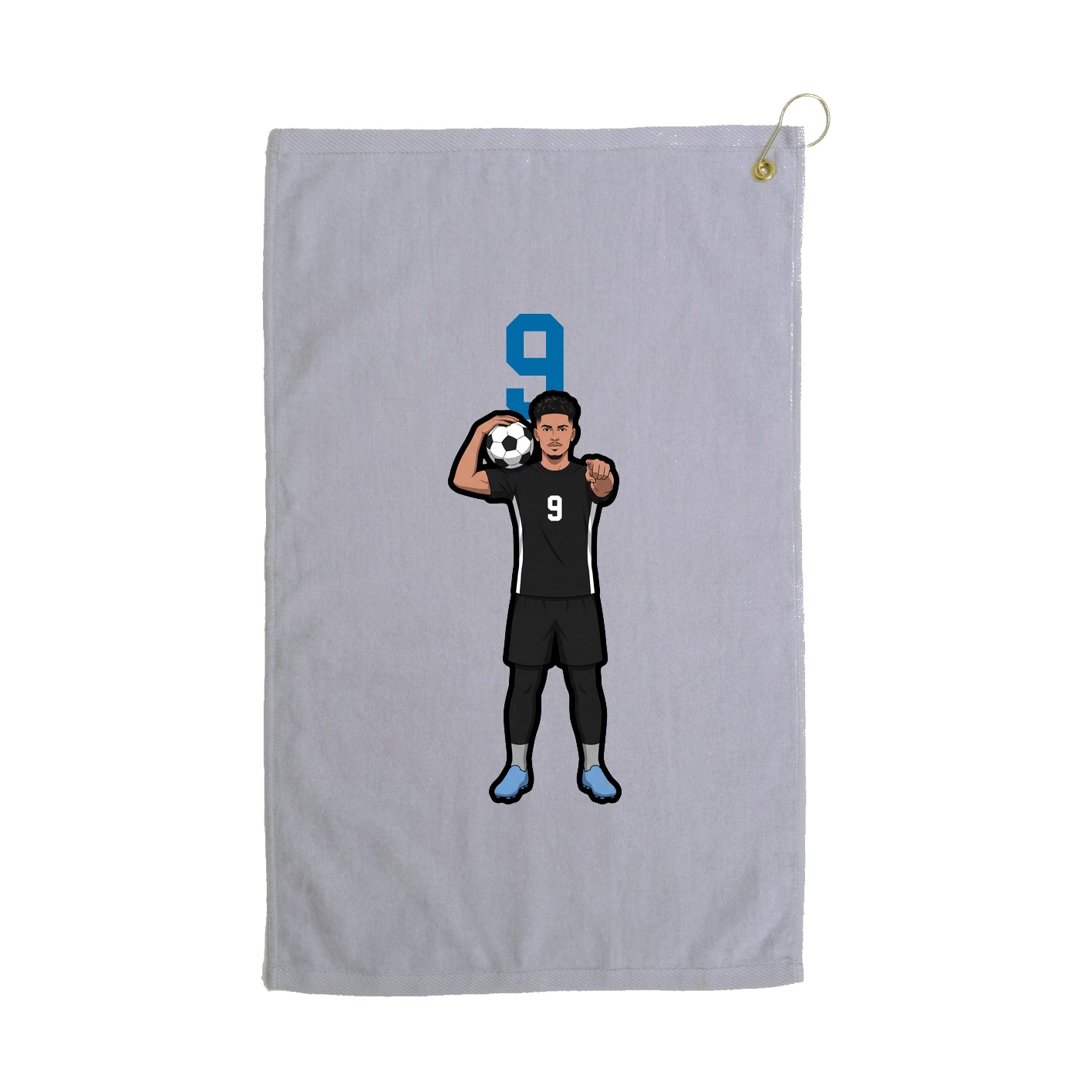 Golf Towel — Number Top in Grey