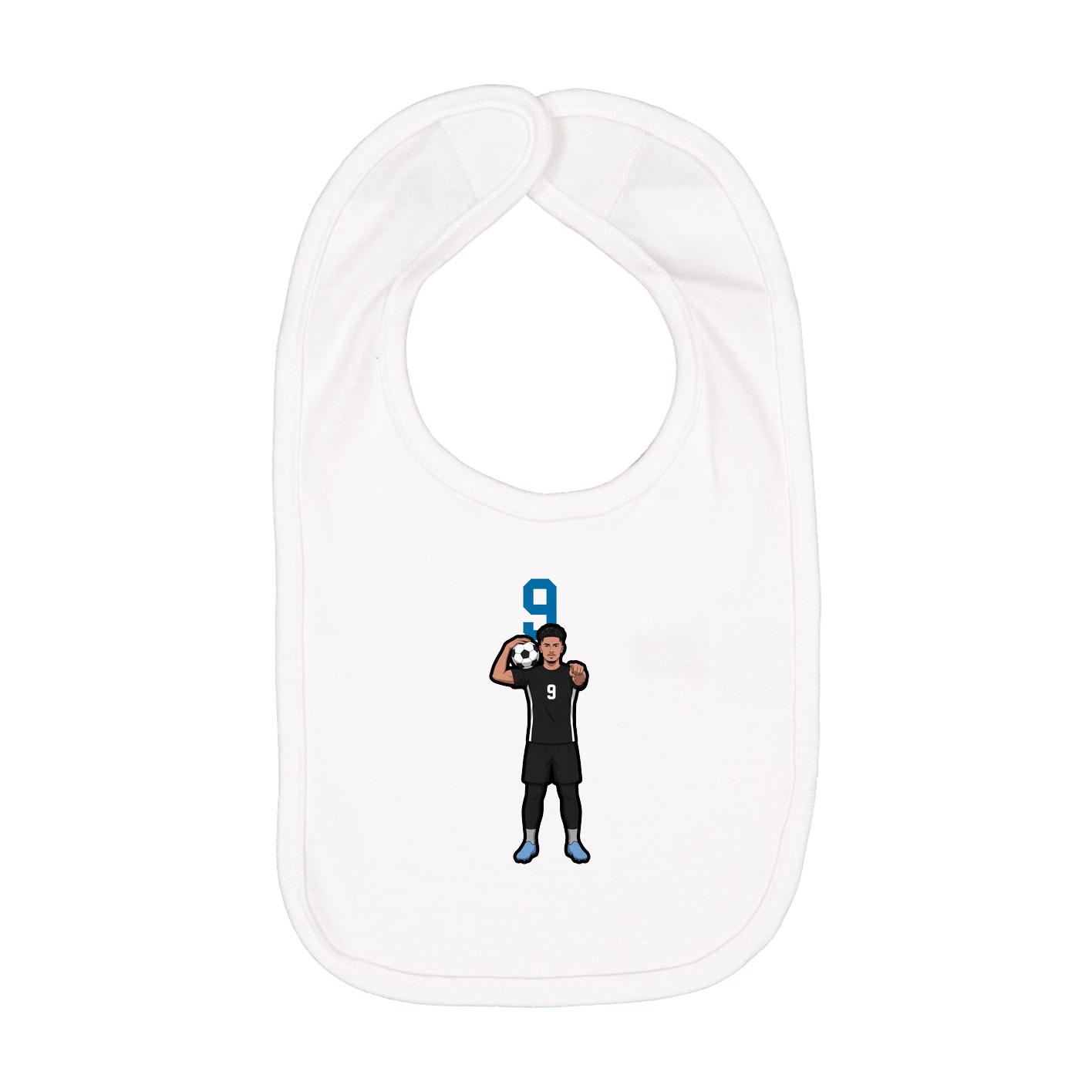 Infant Bib — Number Top in White