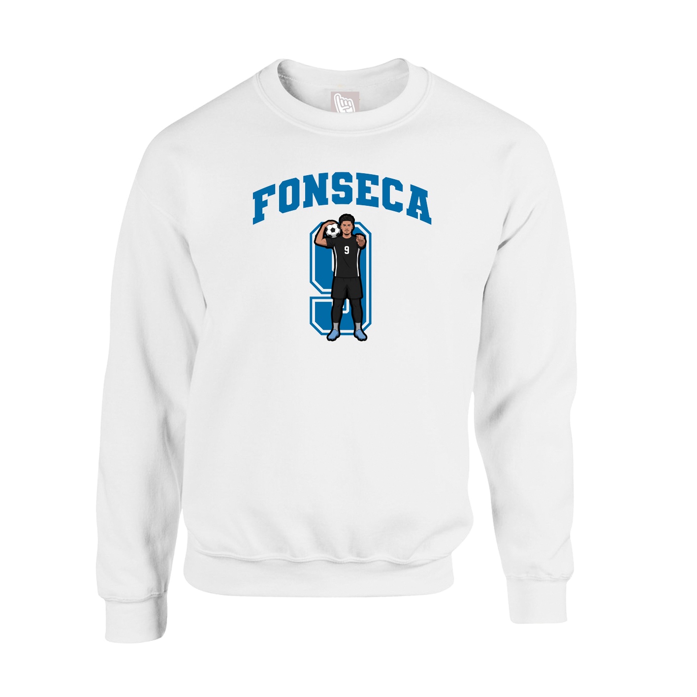 Fleece Crew — Number in White