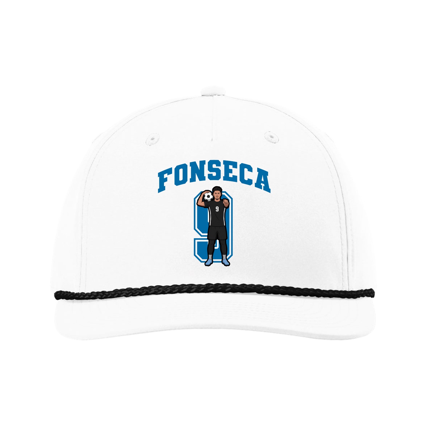 Five-Panel Classic Rope Cap — Number in White