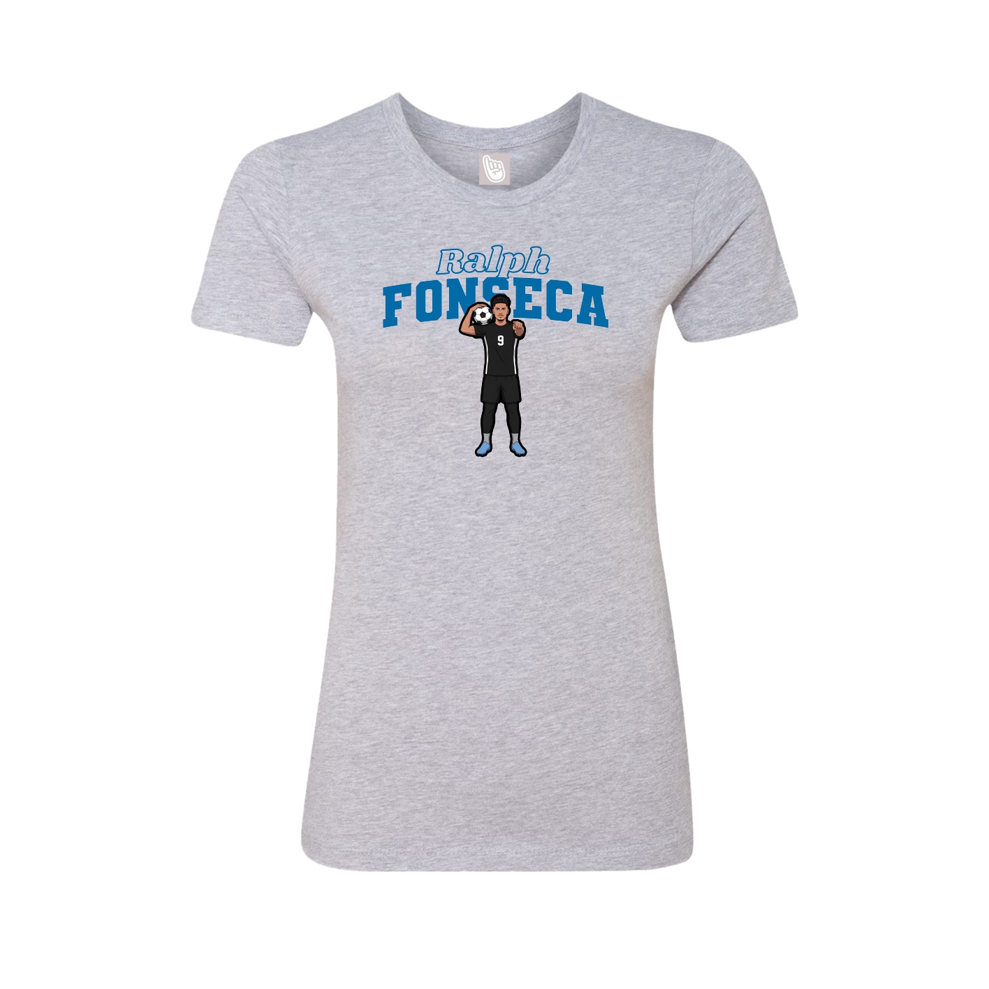 Fitted Women's Tee — Name Arch in Grey