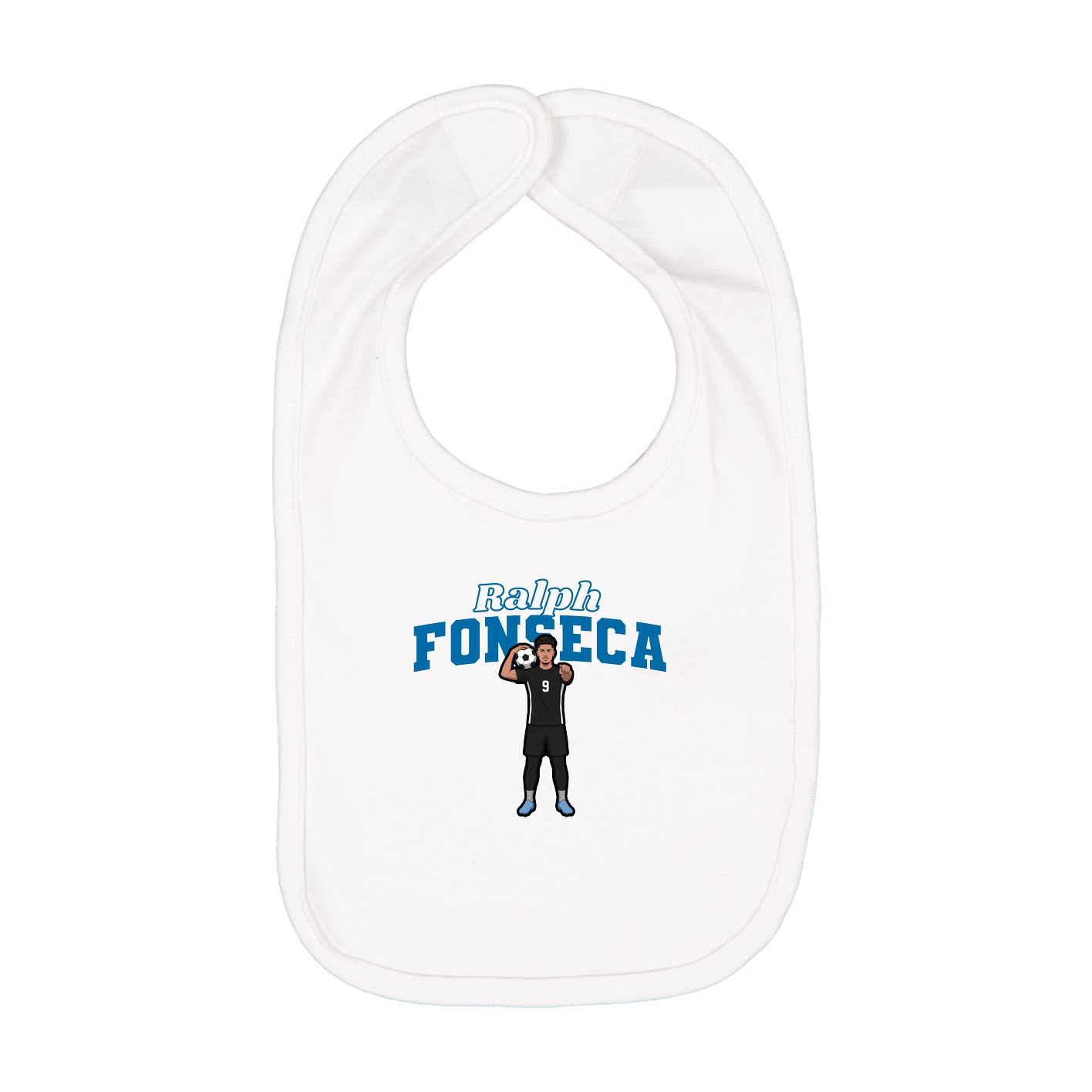 Infant Bib — Name Arch in White